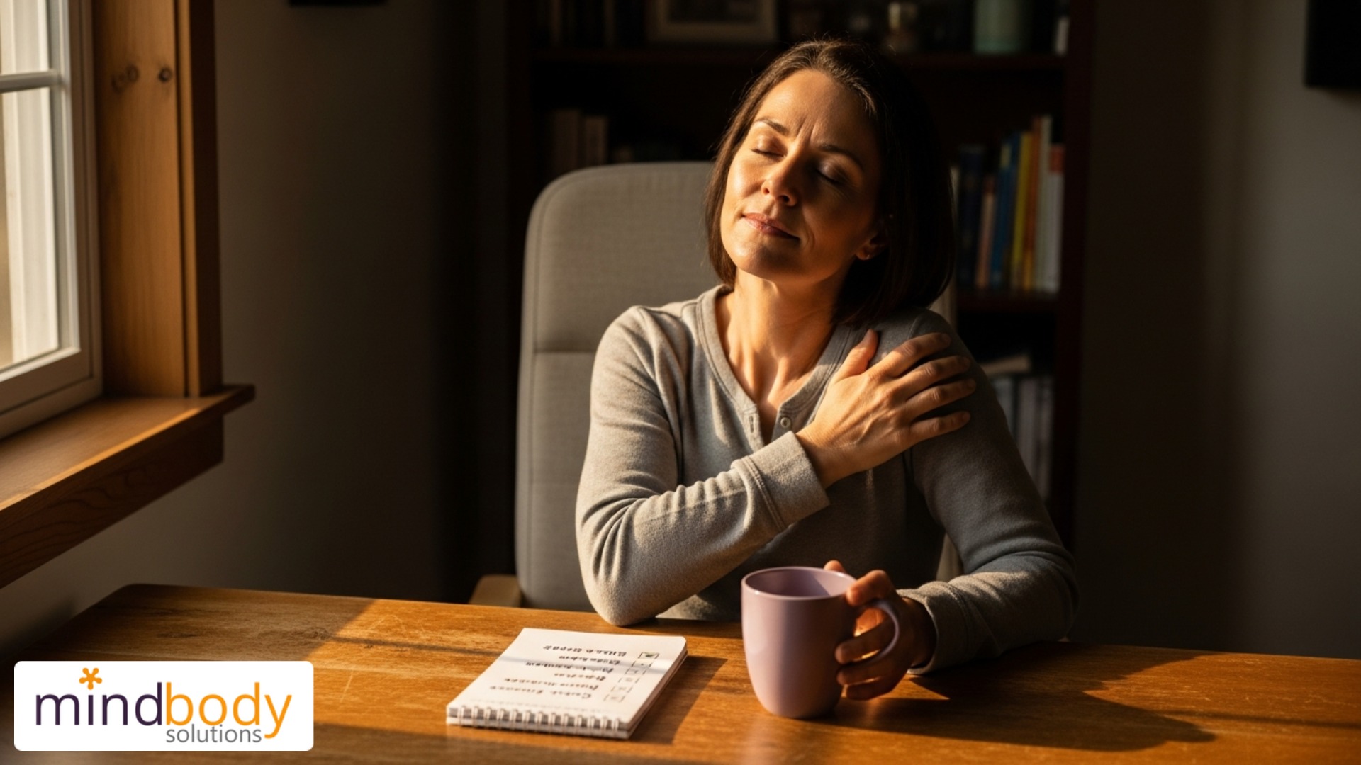 Exhausted woman consulting functional medicine doctor in Webster TX clinic