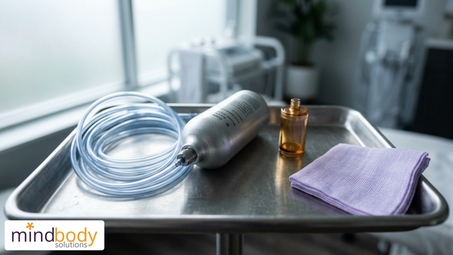 Patient receiving EBOO blood treatment for chronic fatigue and mental fogginess