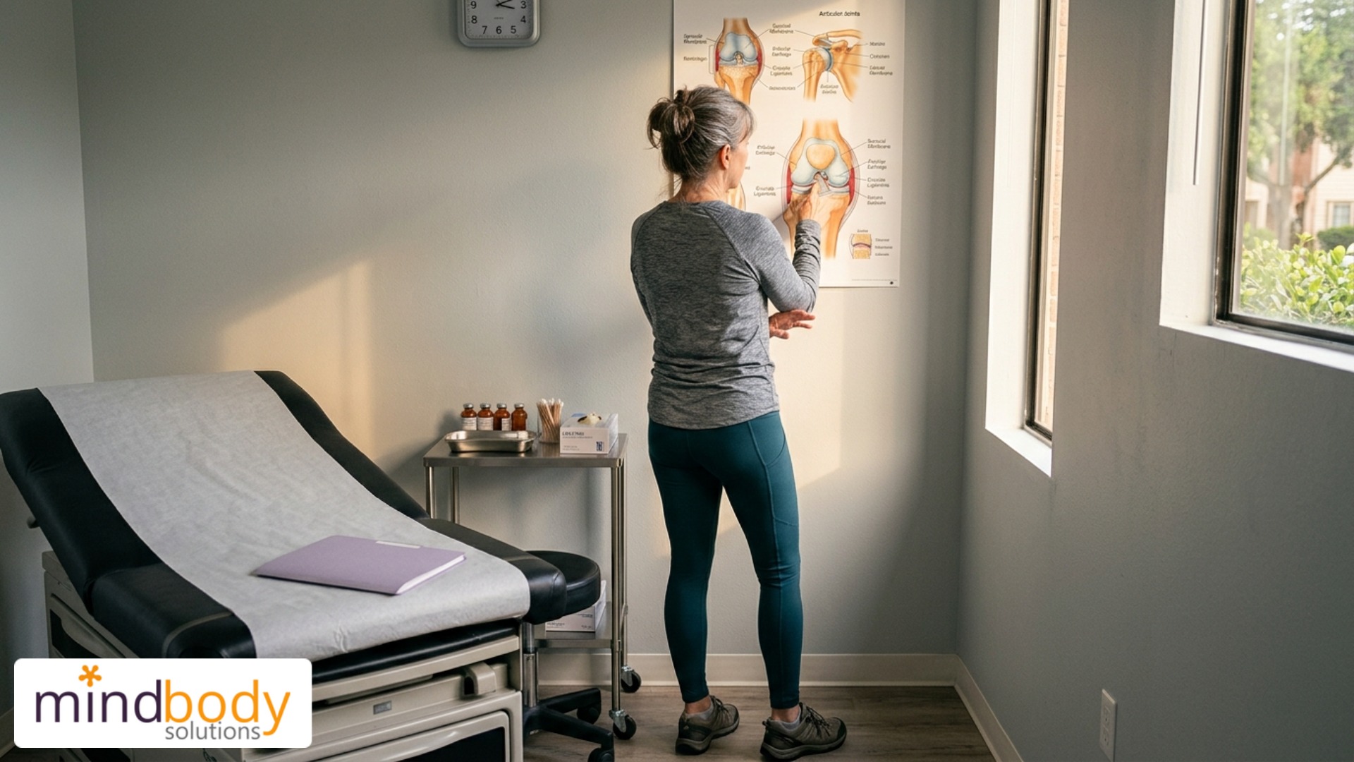 Doctor administering a prolozone injection into a patient's knee joint for pain relief